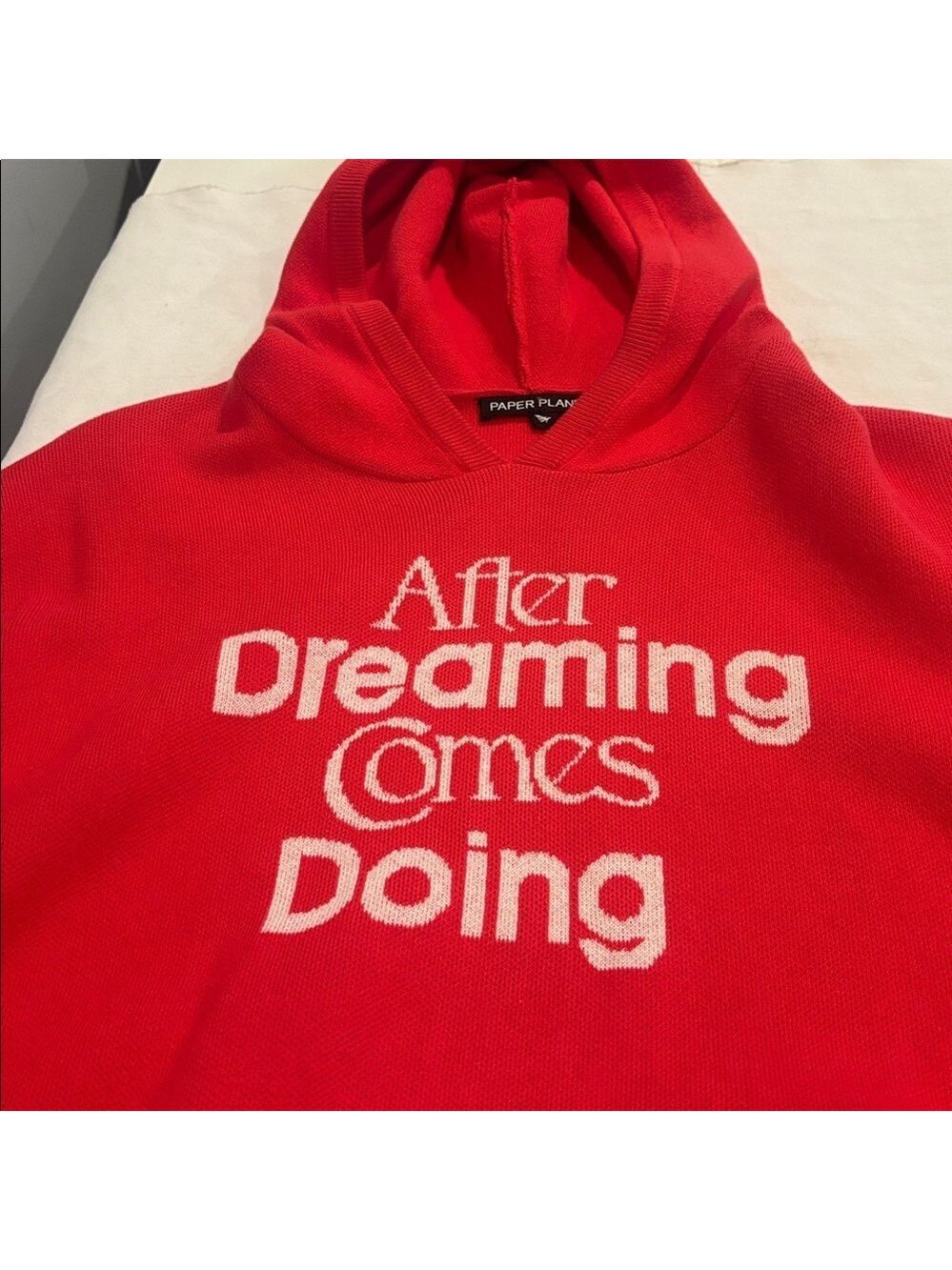 Paper Planes Birdseye Hoodie Safety Orange After Dreaming Comes Doing - Medium View 6